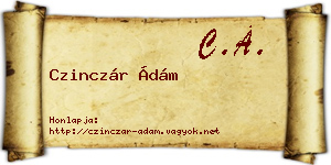 Czinczár Ádám névjegykártya